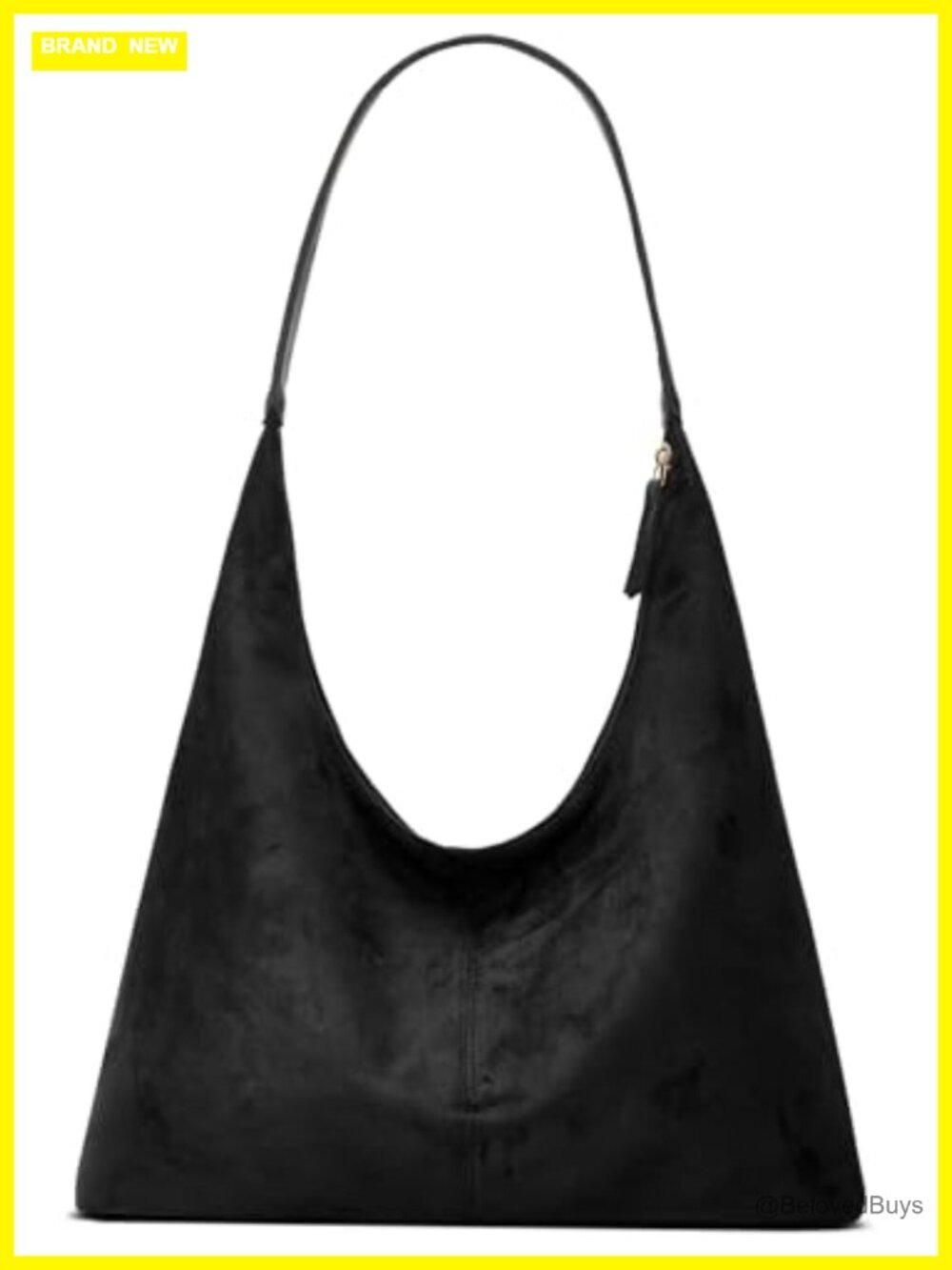 Faux Suede Slouchy Hobo Shoulder Handbag Women Tote Purse